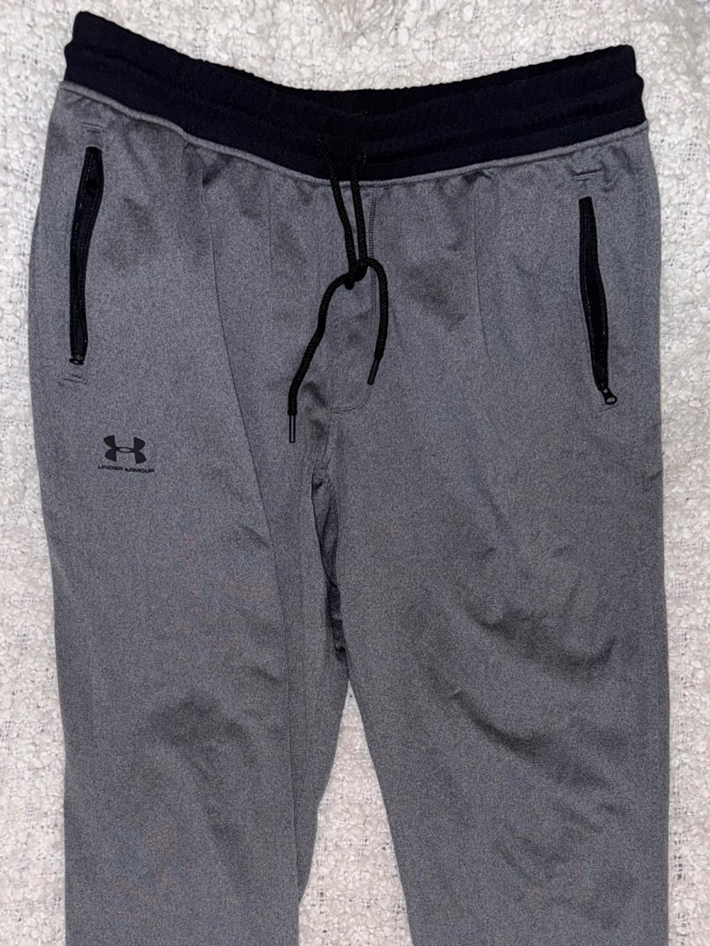 Under Armour Men’s Gray Jogger Pants XL Loose Fit Zip Pockets Athletic